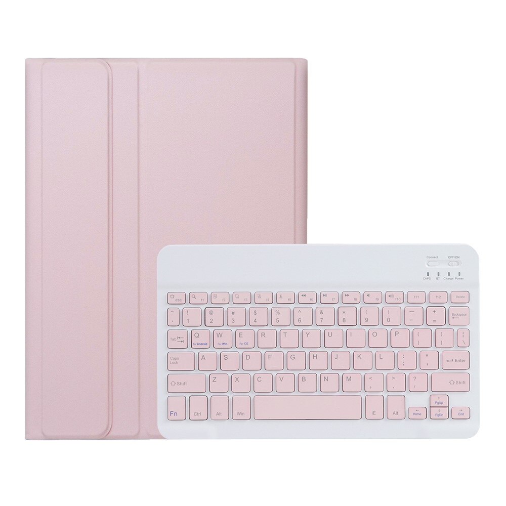 Hus tableta, XGSM, Compatibila cu Apple iPad 10.9 2022 10 Gen, Tastatura inclusa, Roz/Alb