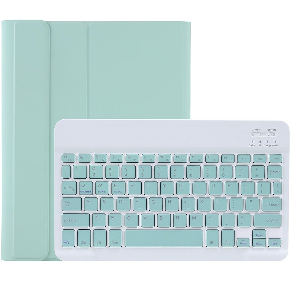 Husa tableta cu tastatura, XGSM, Pentru Lenovo Tab P11 J606F / P11 5G J607Z, Piele ecologica/Plastic, Verde/Alb