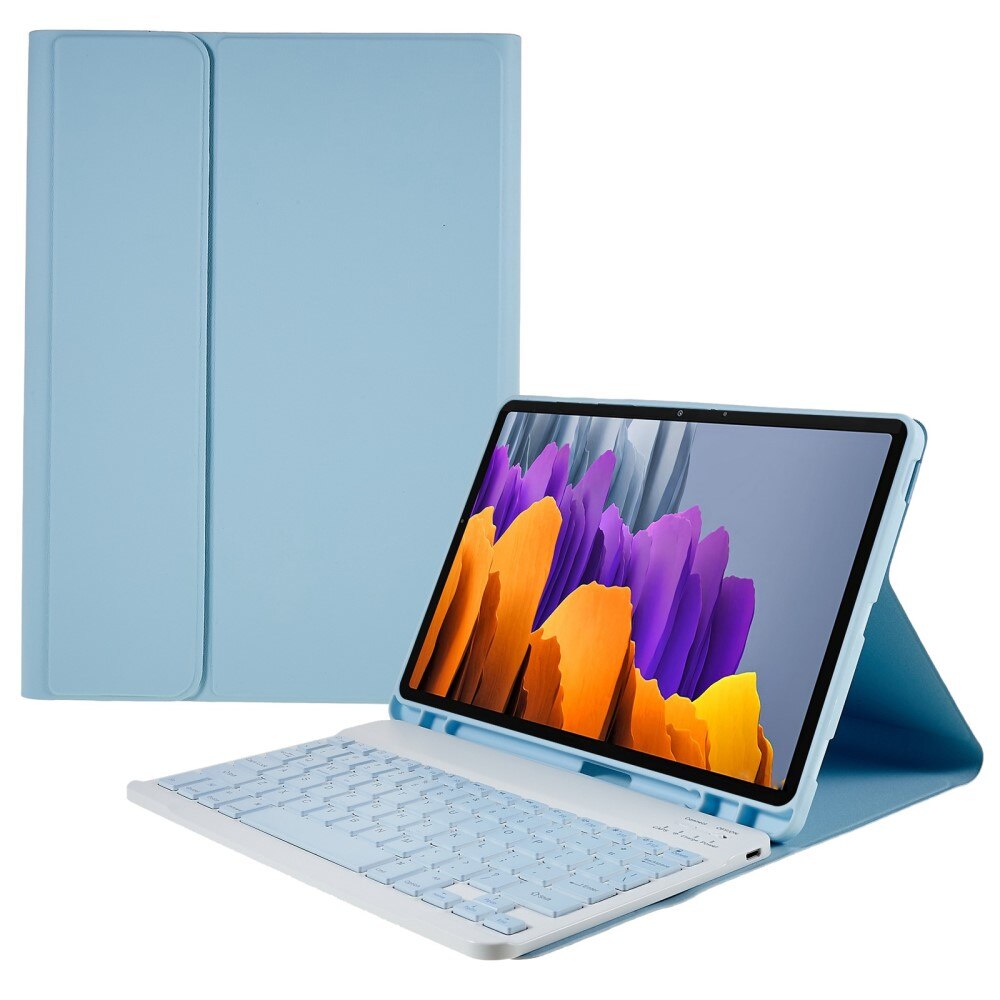 Husa tableta cu tastatura, XGSM, Pentru Samsung Galaxy Tab S7 T870/T875 / S8, Slot stilou, Albastru