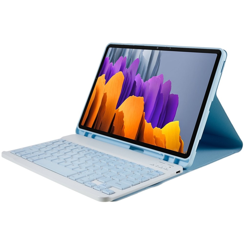 Husa tableta cu tastatura, XGSM, Pentru Samsung Galaxy Tab S7 T870/T875 / S8, Slot stilou, Albastru