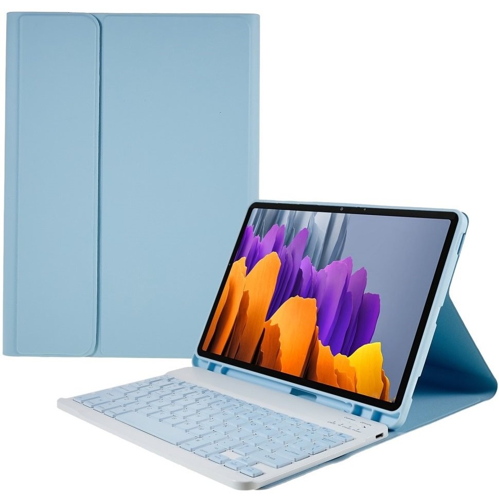 Husa tableta cu tastatura, XGSM, Pentru Samsung Galaxy Tab S7 T870/T875 / S8, Slot stilou, Albastru