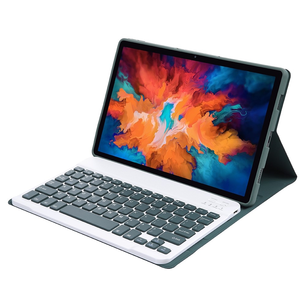 Husa tableta cu tastatura, XGSM, Pentru Lenovo Tab P11 J606F / P11 5G J607Z, Piele ecologica, Verde