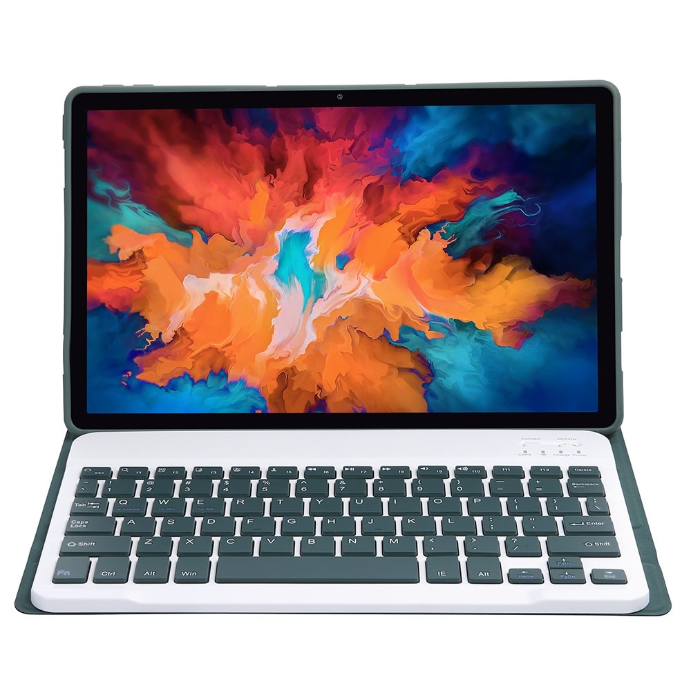 Husa tableta cu tastatura, XGSM, Pentru Lenovo Tab P11 J606F / P11 5G J607Z, Piele ecologica, Verde