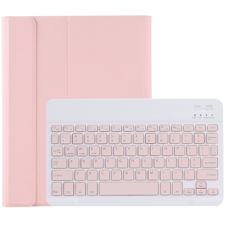 Husa tableta cu tastatura, XGSM, Pentru Lenovo Tab P11, Roz/Alb