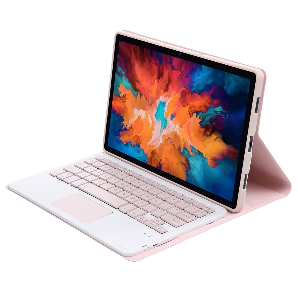 Husa cu tastatura pentru Lenovo Tab P11 J606F / Tab P11 5G, XGSM, Piele ecologica, Roz