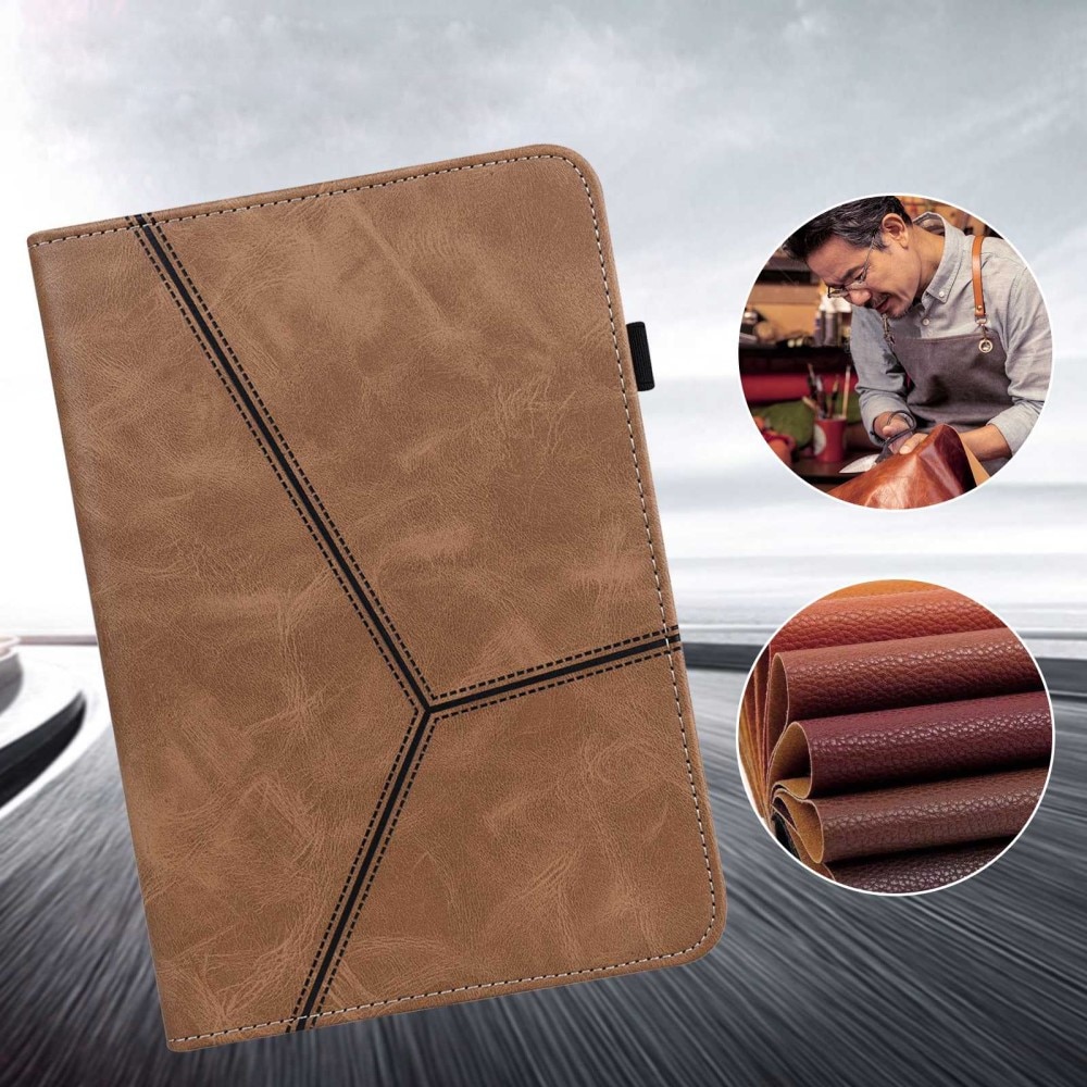 Husa tableta, XGSM, etui cu clapa, functie stand, loc pentru stilou, maro, pentru Lenovo Tab M10 Plus 10.6 Gen 3