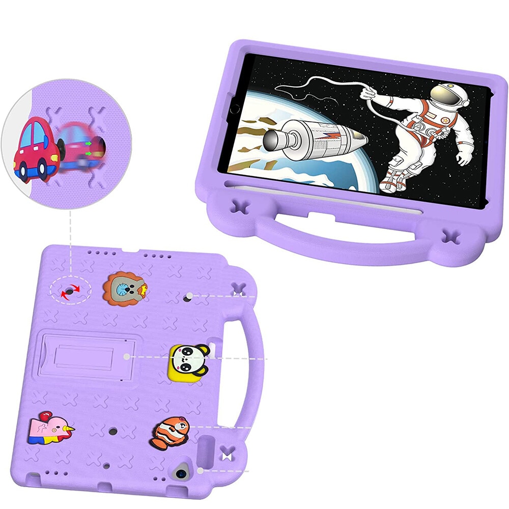 Husa pentru copii pentru iPad 7/8/9 10.2 2019/2020/2021, iPad Pro 2017, iPad Air 3 2019, cu suport, XGSM, Violet