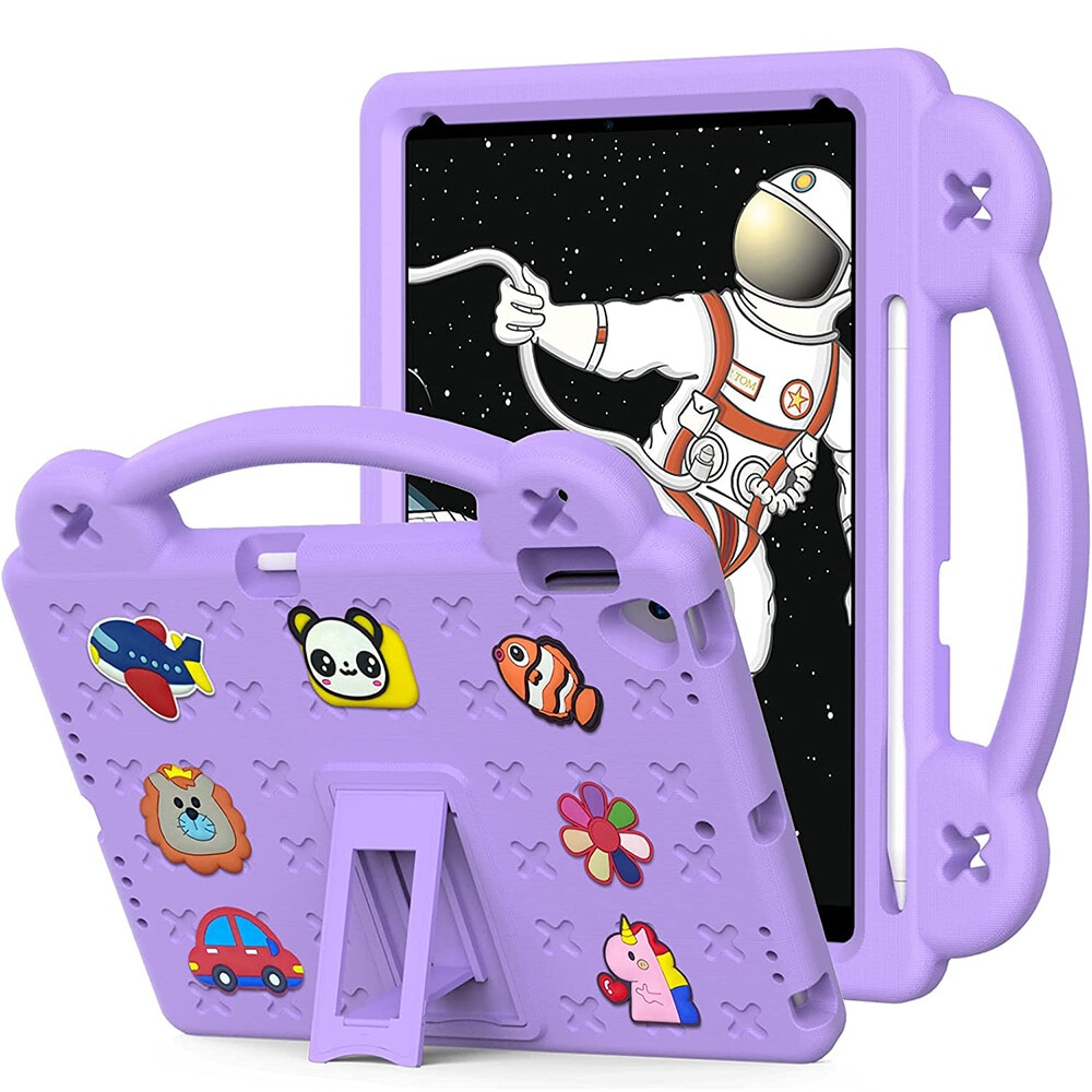 Husa pentru copii pentru iPad 7/8/9 10.2 2019/2020/2021, iPad Pro 2017, iPad Air 3 2019, cu suport, XGSM, Violet