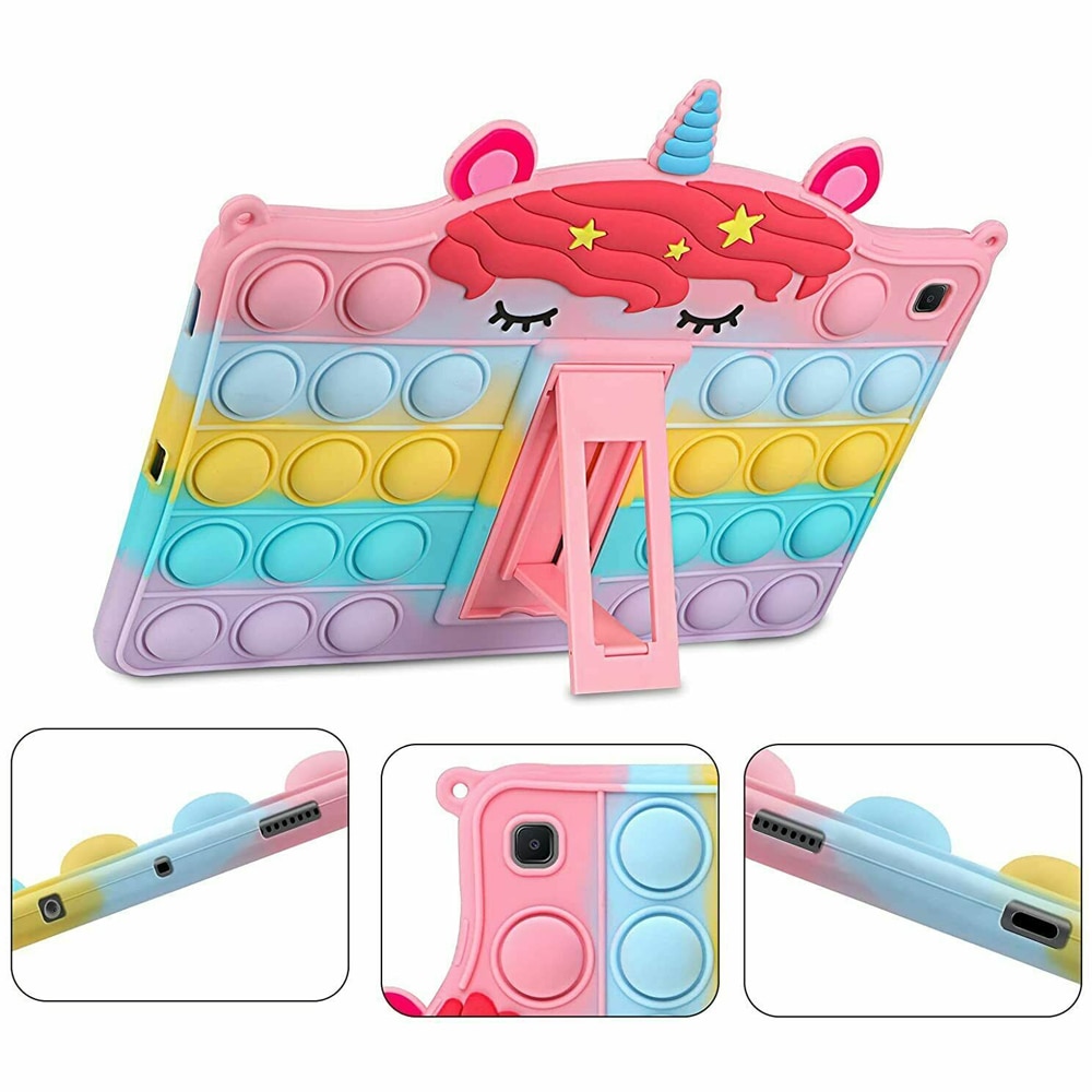 Husa tableta cu suport si curea, XGSM, Compatibil cu Samsung Galaxy Tab S6 Lite 10.4 P610/P615, Push Bubble Pop It, Silicon, Multicolor