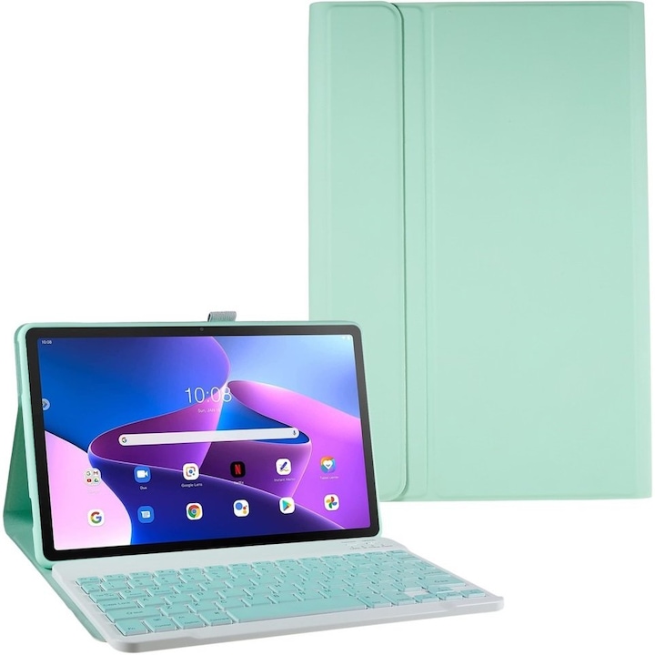 Husa cu tastatura Lenovo Tab M10 Plus Gen 3 TB-125F TB-128F, XGSM, Verde