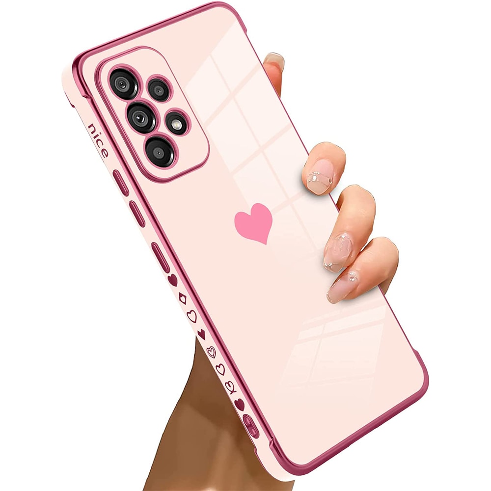 Husa pentru Samsung Galaxy A52/A52S, XGSM, Model inima, Roz