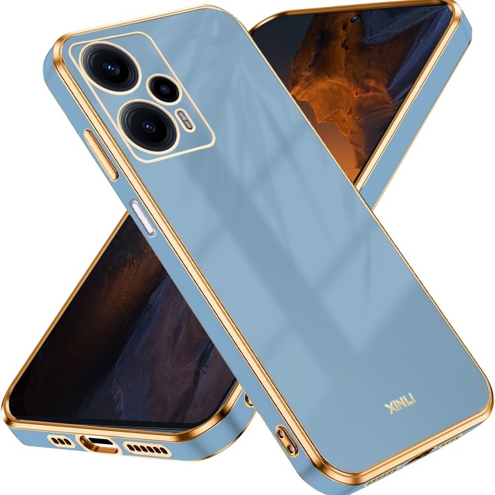 Husa compatibila cu Xiaomi Poco F5, XGSM, Glamour CamShield, Albastru