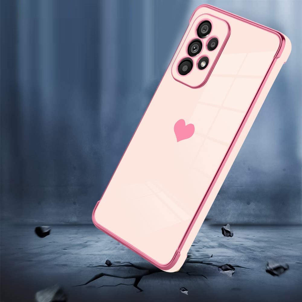 Husa pentru Samsung Galaxy A52/A52S, XGSM, Model inima, Roz