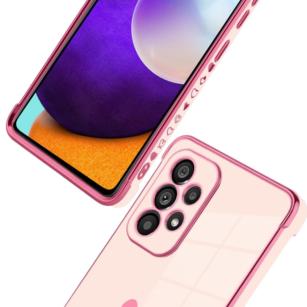 Husa pentru Samsung Galaxy A52/A52S, XGSM, Model inima, Roz