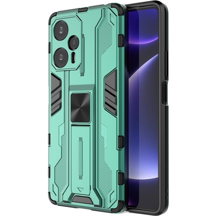 Husa pentru Xiaomi Poco F5, XGSM, Suport militar, verde