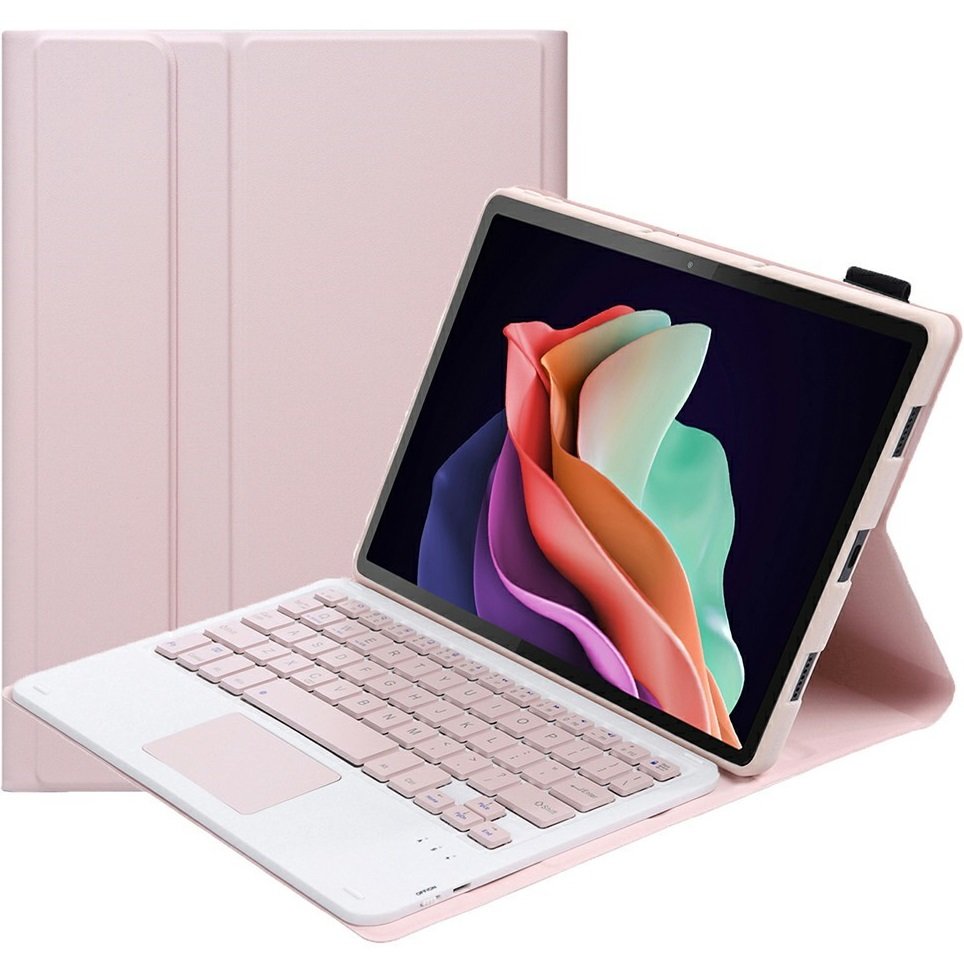 Carcasa cu tastatura pentru Lenovo Tab P11 Gen 2, XGSM, TouchPad cu slot pentru stilou, Auriu-Roz