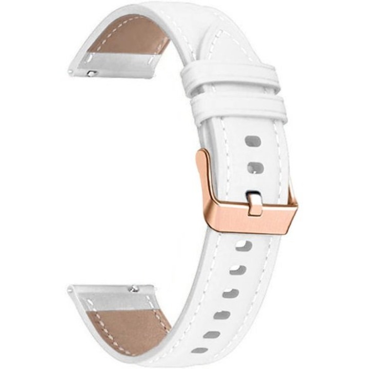 Curea ceas universala, XGSM, Piele, 18 mm, Alb