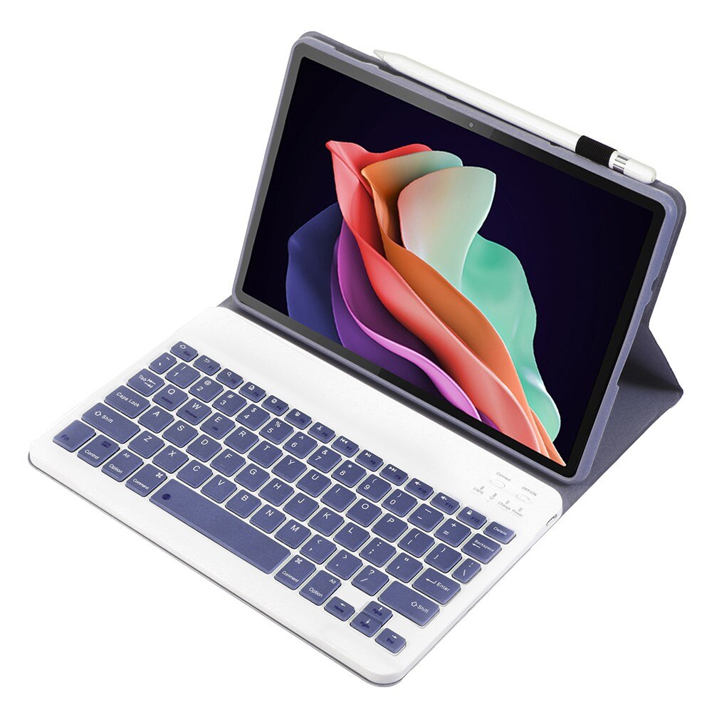 Husa cu tastatura pentru Lenovo Tab P11 Gen 2, XGSM, Compartiment stylus, Mov