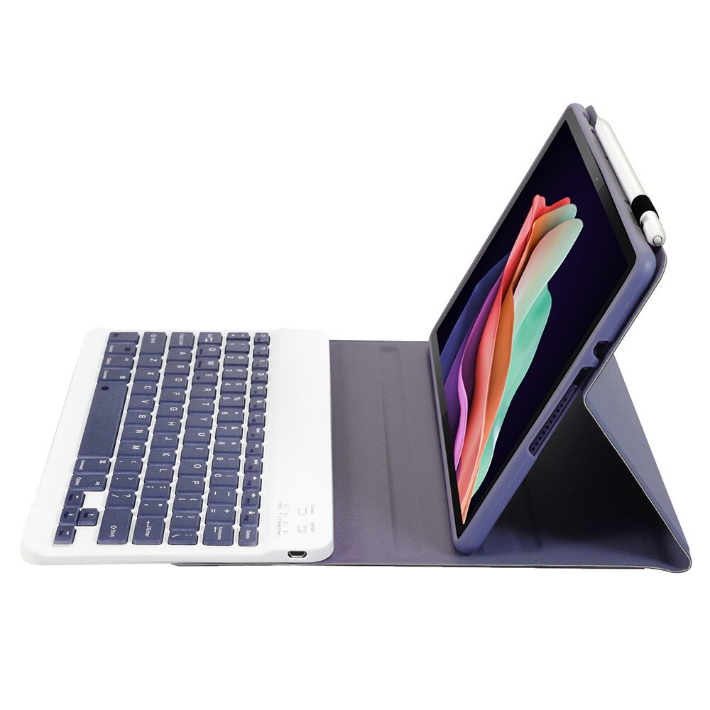 Husa cu tastatura pentru Lenovo Tab P11 Gen 2, XGSM, Compartiment stylus, Mov