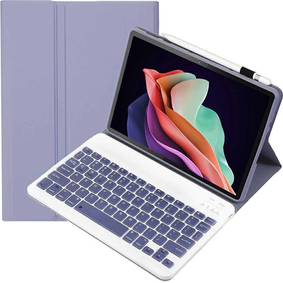 Husa cu tastatura pentru Lenovo Tab P11 Gen 2, XGSM, Compartiment stylus, Mov