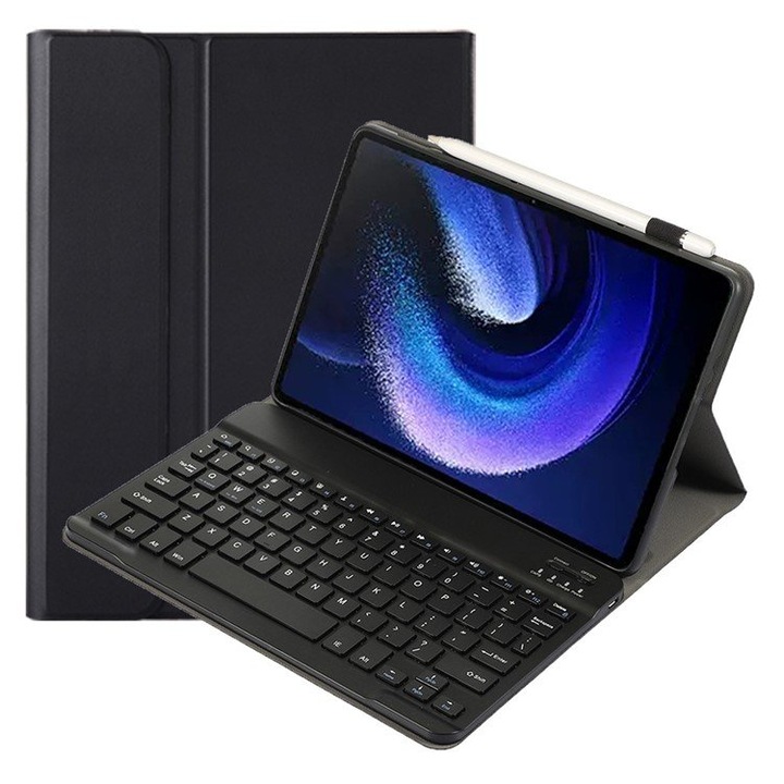 Калъф с bluetooth клавиатура за Xiaomi Pad 6/6 Pro, XGSM, Черен