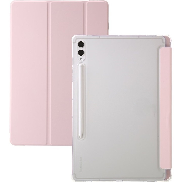 Husa protectie, XGSM, Compatibil Samsung Galaxy Tab S9 Ultra, Spatiu pentru stilou, Roz