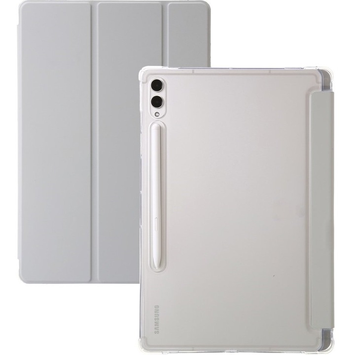Husa protectie, XGSM, Compatibil Samsung Galaxy Tab S9 Ultra, Suport stilou, Gri