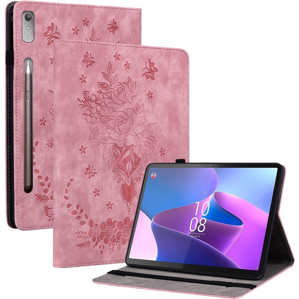 Husa protectie tableta, XGSM, Compatibil cu Lenovo Tab P12, Piele ecologica, Roz