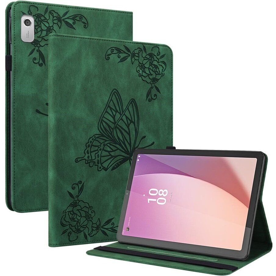 Husa tableta XGSM, etui cu clapeta, functie stand, loc pentru stilou, verde