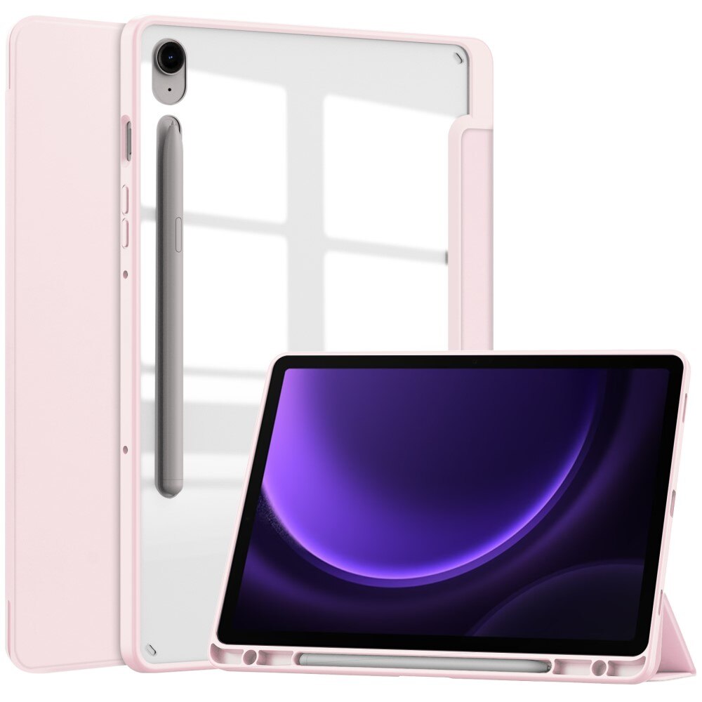 Etui tableta, XGSM, Smartcase Hybrid, tri-fold, cu loc pentru rysik, roz