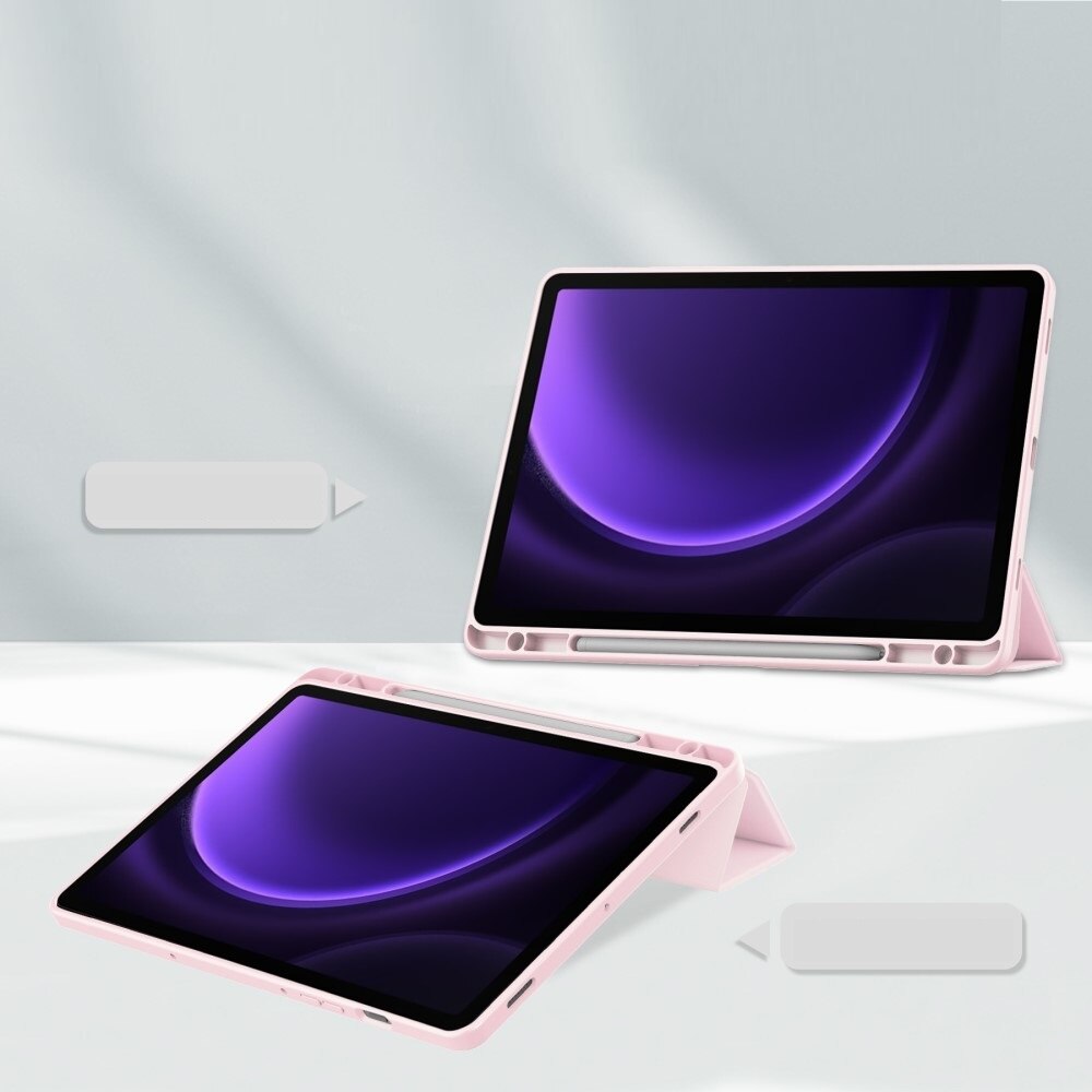 Etui tableta, XGSM, Smartcase Hybrid, tri-fold, cu loc pentru rysik, roz