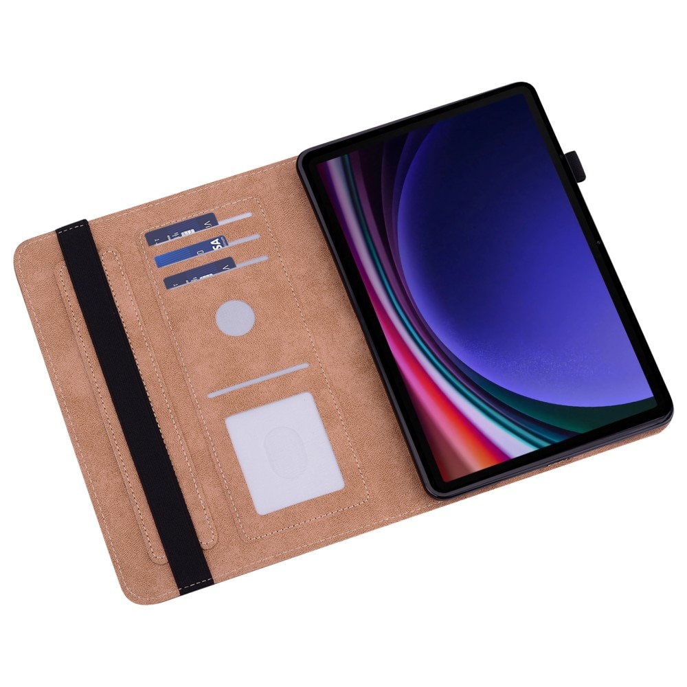 Husa tableta XGSM, etui cu clapeta, functie stand, neagra, pentru Samsung Galaxy Tab S9/S9 FE