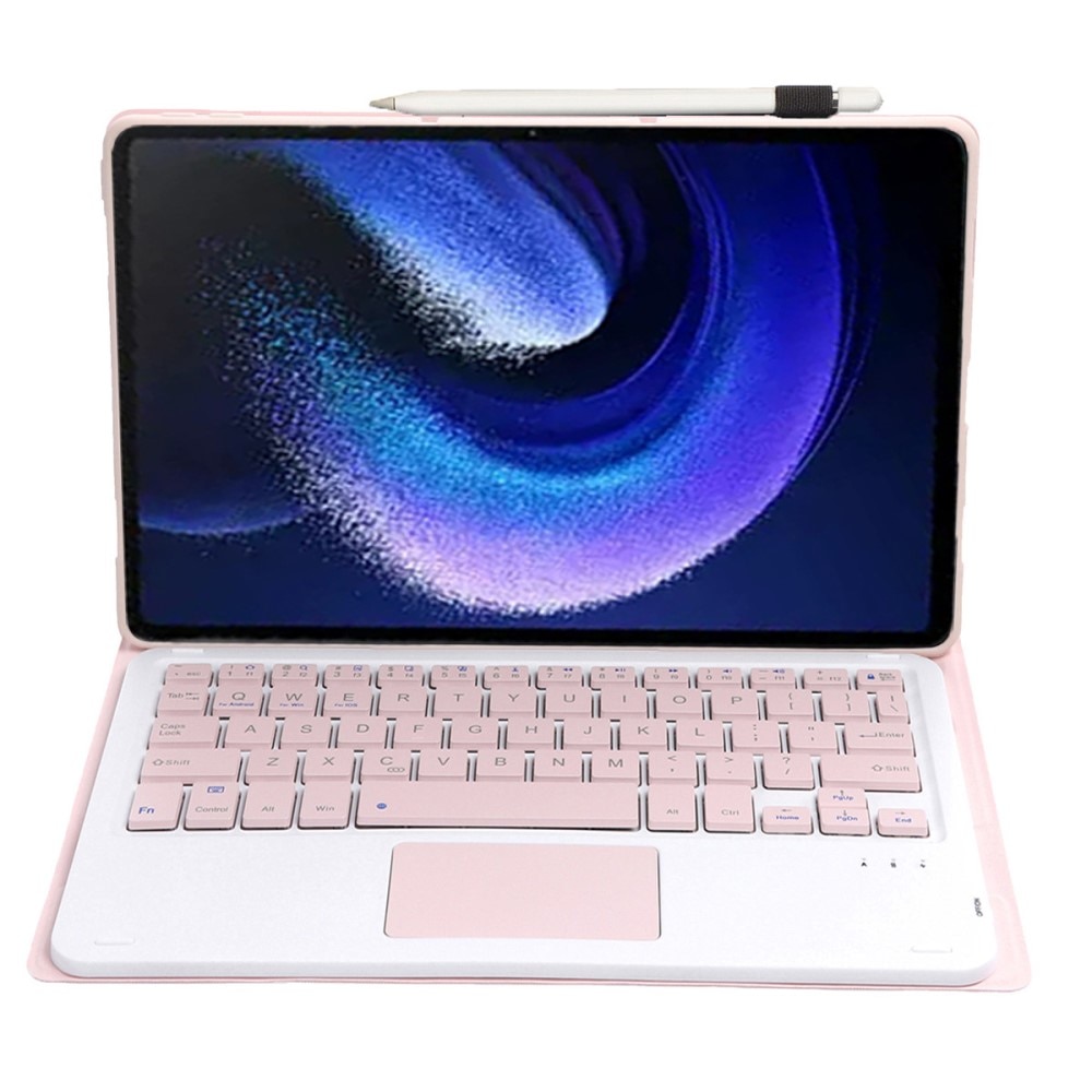 Husa cu tastatura pentru Xiaomi Pad 6 / 6 Pro, Touchpad, XGSM, Roz