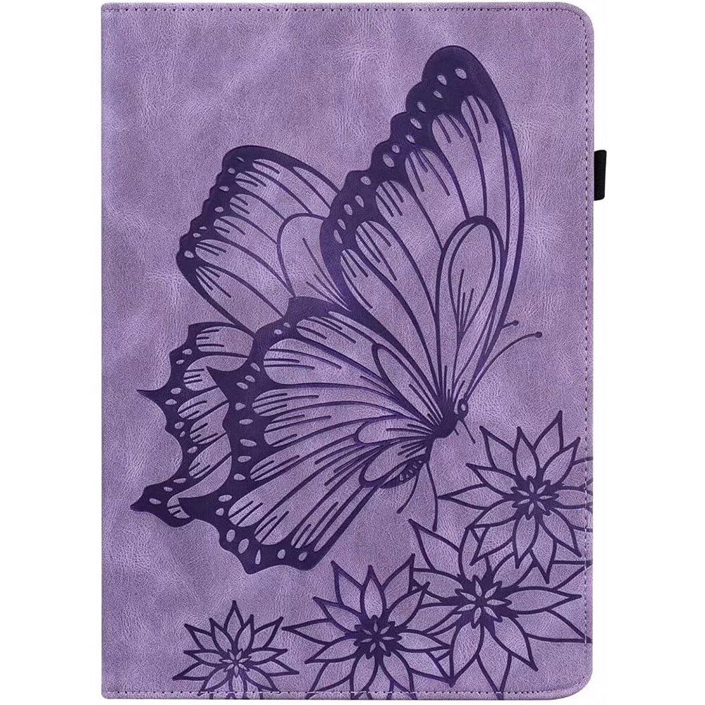 Husa tableta, XGSM, Compatibil cu Samsung Galaxy Tab S9 FE, Model fluturi, Slot pentru stilou portofel, Violet