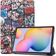 Husa pentru Samsung Galaxy Tab S6 Lite, XGSM, Smartcase, Graffiti, Multicolor