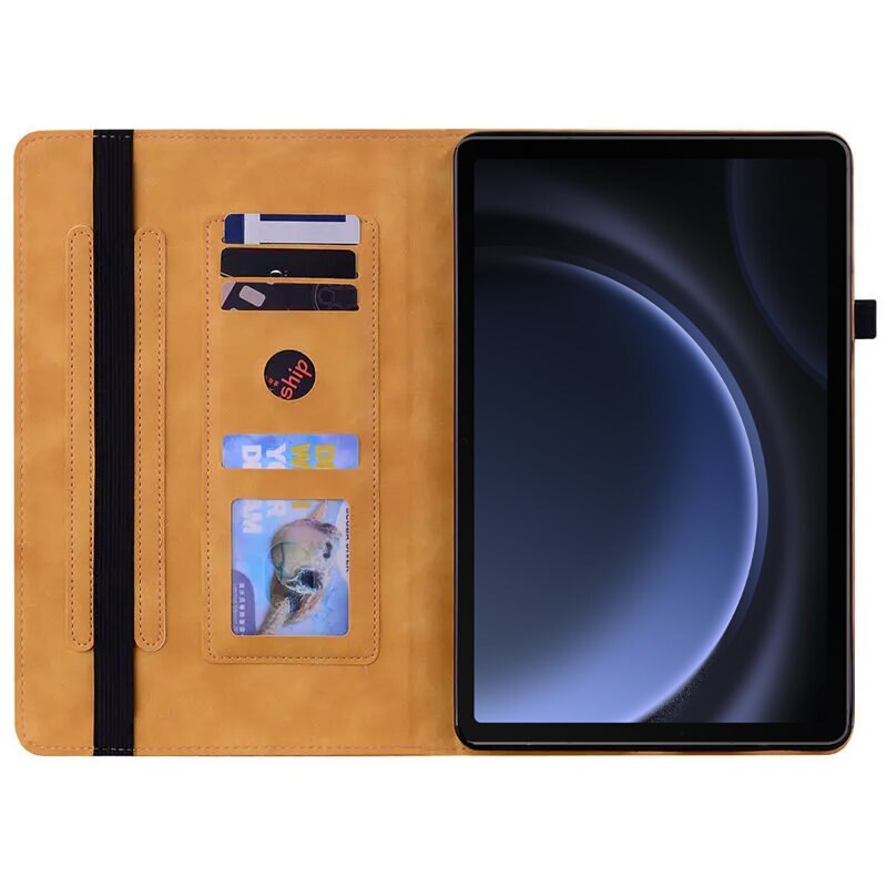 Husa compatibila cu Samsung Galaxy Tab S9 FE, XGSM, Cu suport de pix, Galben