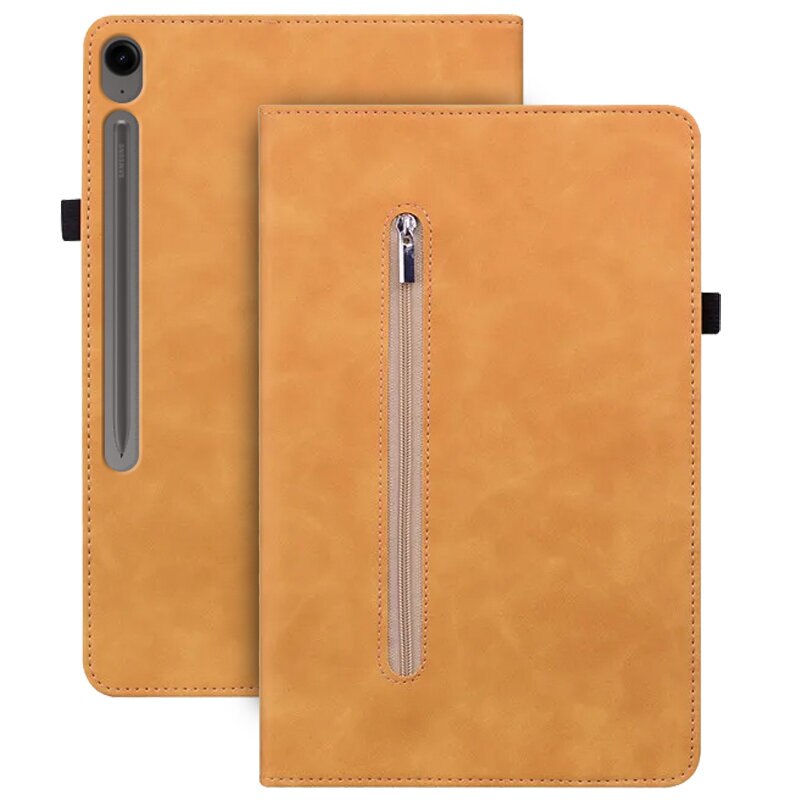 Husa compatibila cu Samsung Galaxy Tab S9 FE, XGSM, Cu suport de pix, Galben