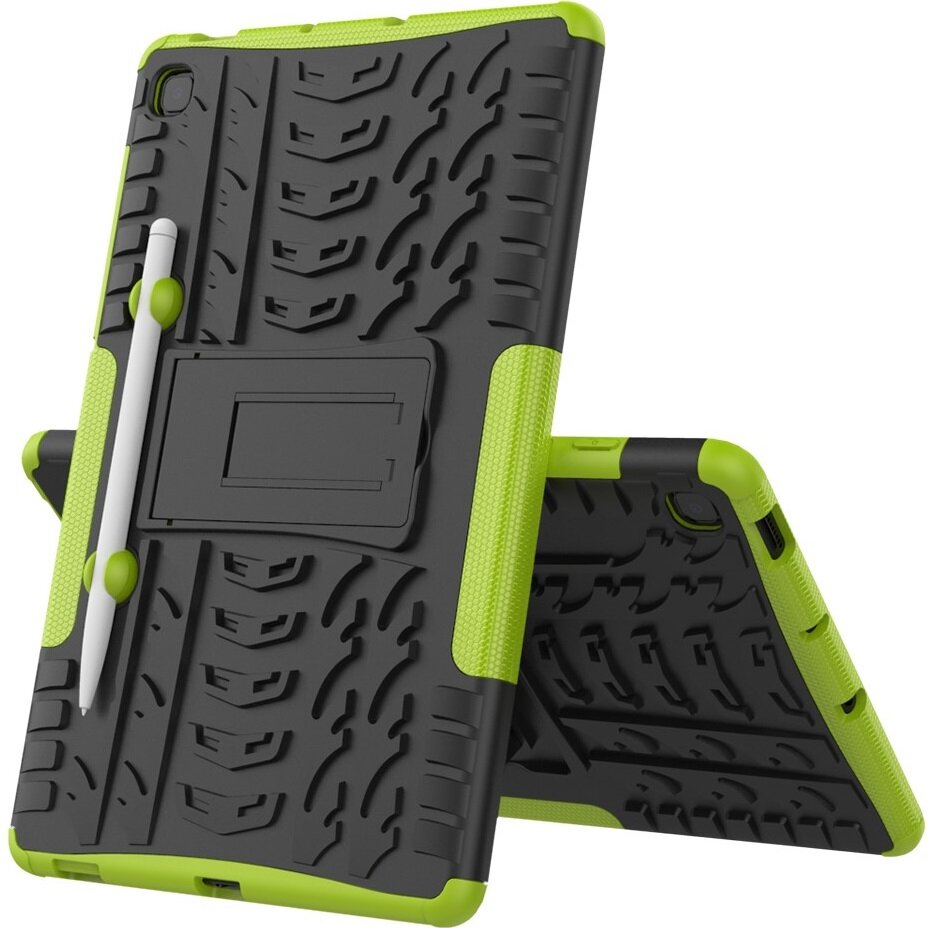 Husa de protectie blindata pentru Samsung Galaxy Tab S6 Lite, XGSM, Silicon, Verde/Negru