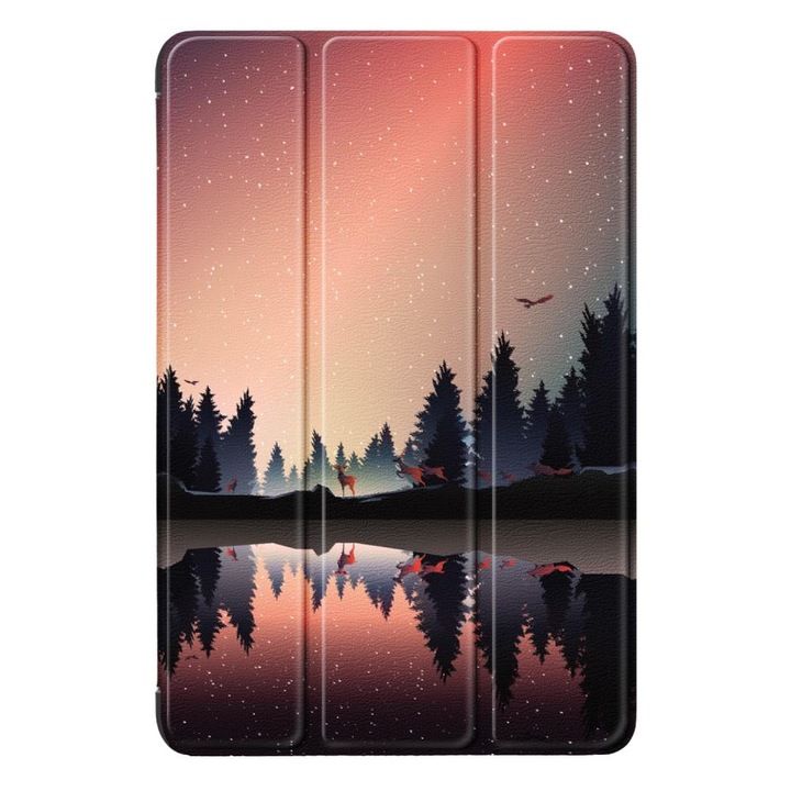 Husa pentru Samsung Galaxy Tab A9+, XGSM, Smartcase, Cu peisaj, Multicolor