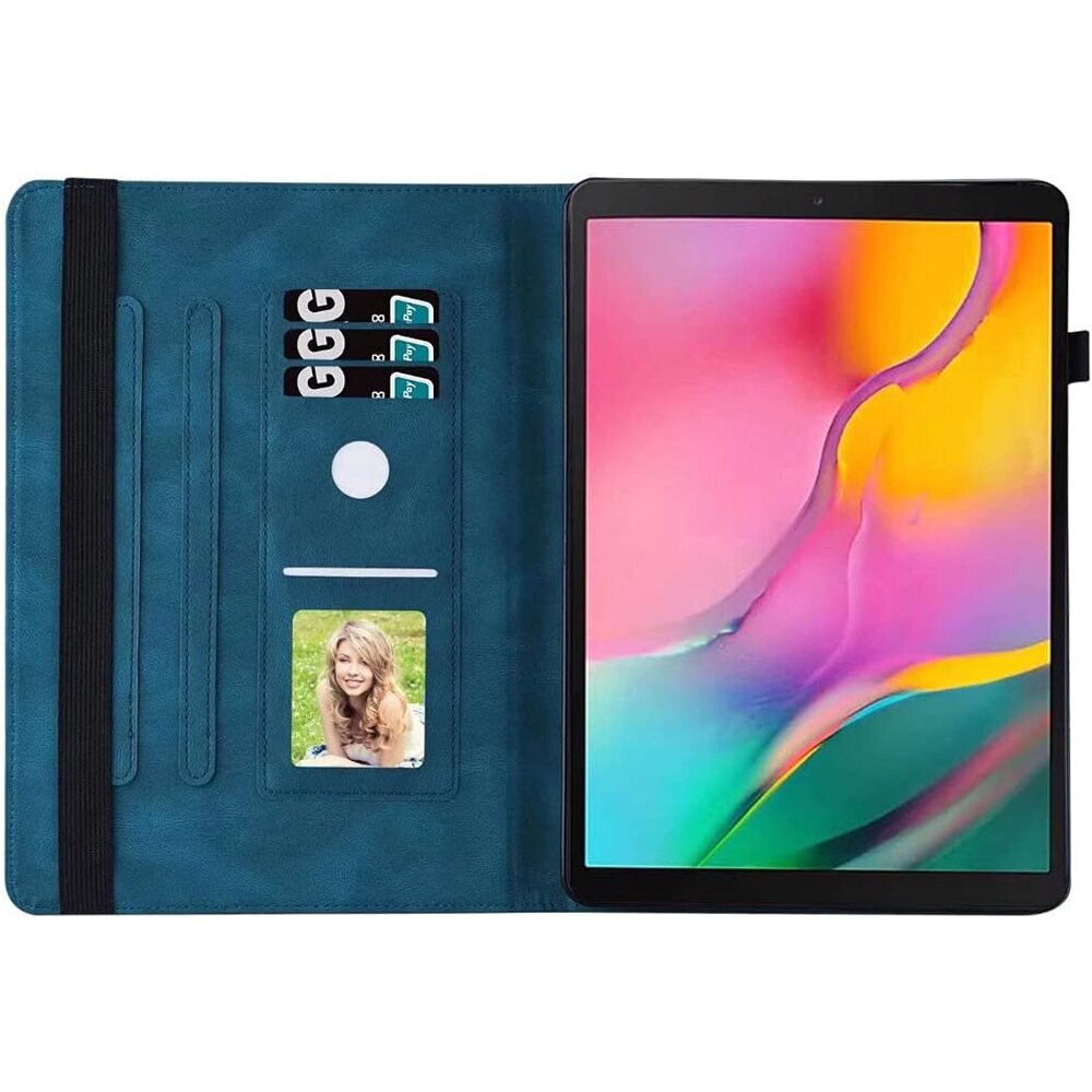 Husa pentru Samsung Galaxy Tab S9 FE, XGSM, Cu buzunare interioare, Albastru