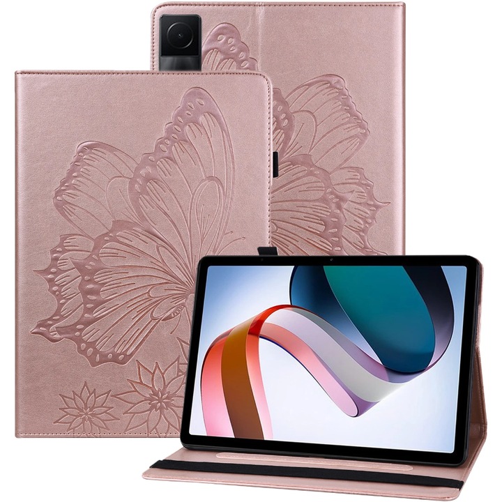 Husa tableta, XGSM, Piele Ecologica / Silicon, Pentru Samsung Galaxy Tab S9 FE, Roz