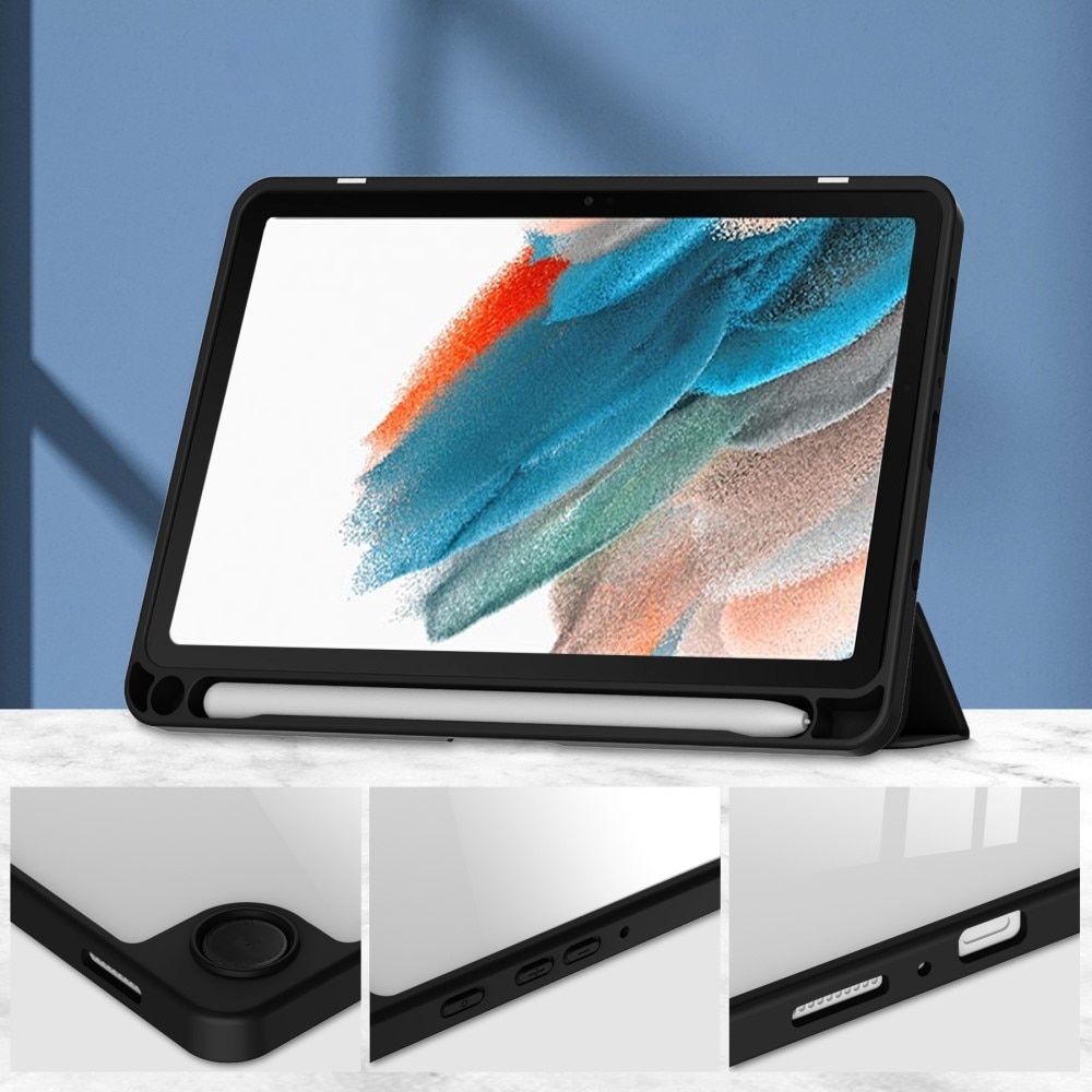 Husa compatibila cu Samsung Galaxy Tab A9, XGSM, Smartcase, Cu suport de pix, Negru