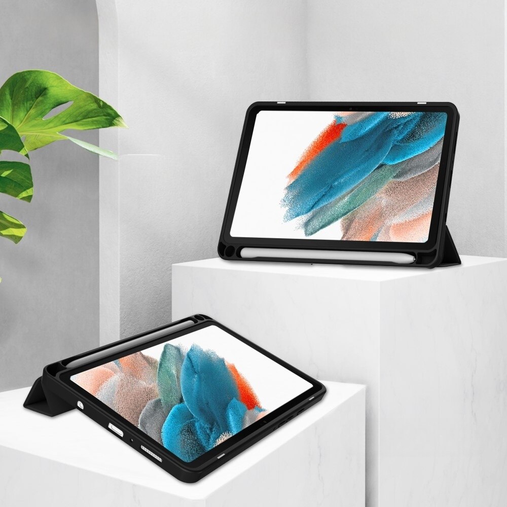 Husa compatibila cu Samsung Galaxy Tab A9, XGSM, Smartcase, Cu suport de pix, Negru
