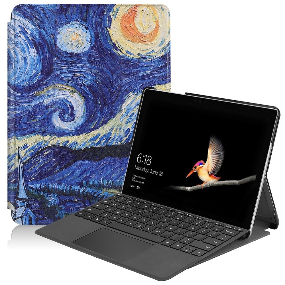 Husa pentru Microsoft Surface Go 3/Go 2/Go, XGSM, Smartcase, Model pictura, Multicolor