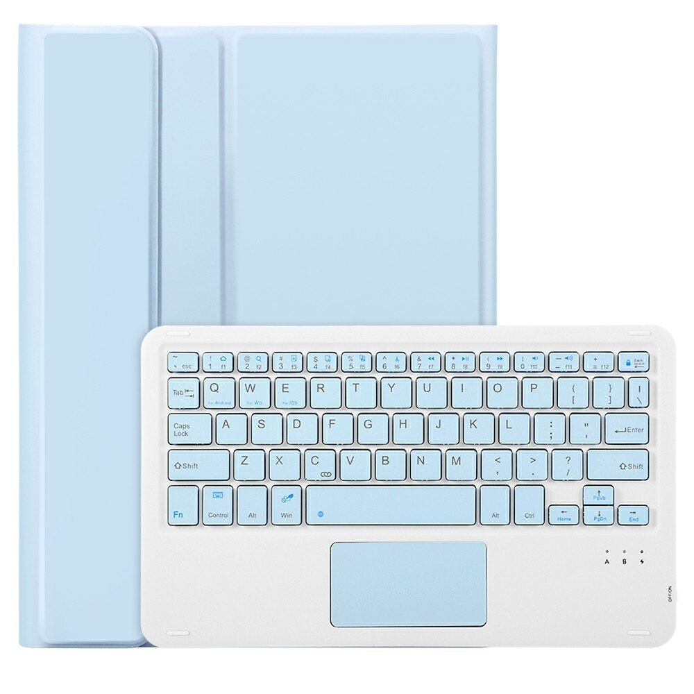 Husa cu tastatura pentru Samsung Galaxy Tab A9+, XGSM, TouchPad, Albastru deschis