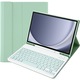 Husa cu tastatura pentru Samsung Galaxy Tab A9, XGSM, Piele, Suport de pix, Verde deschis