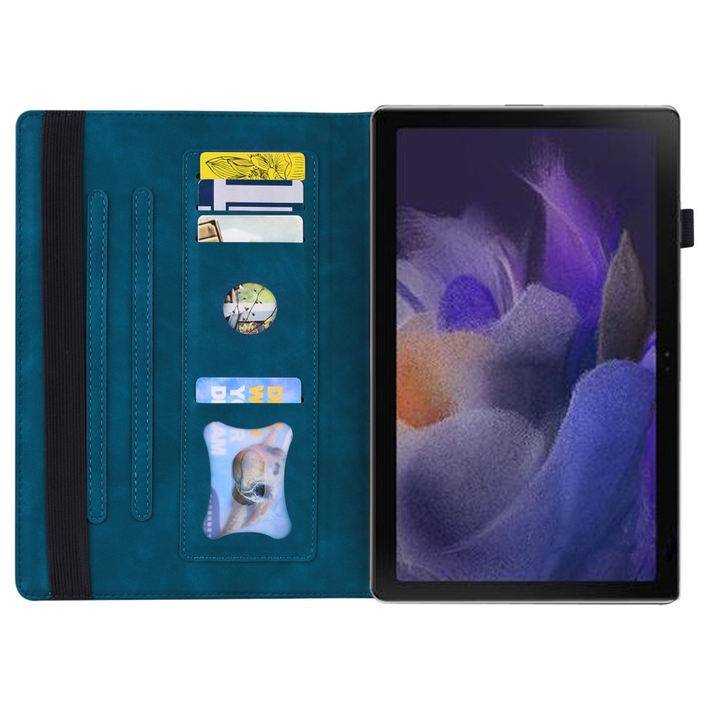 Husa tableta XGSM, etui cu clapa, functie stand, loc pentru stilou, albastra, pentru Samsung Galaxy Tab A9