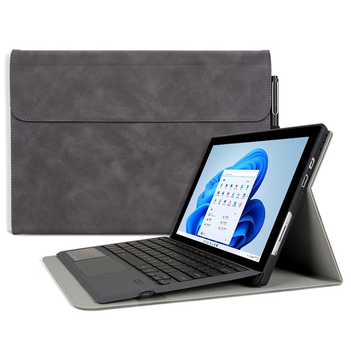 Husa pentru Microsoft Surface Pro 9, XGSM, Suport pentru pix, Gri