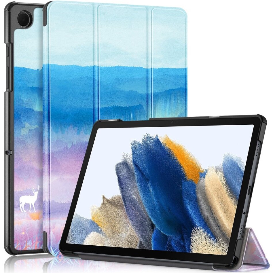 Husa pentru Samsung Galaxy Tab A9+, XGSM, Smartcase, Model peisaj, Multicolor