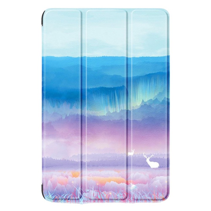 Husa pentru Samsung Galaxy Tab A9+, XGSM, Smartcase, Model peisaj, Multicolor